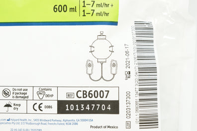 Halyard CB6007 ON-Q Pain Relief System With Dual Select-A-Flow 600 ml